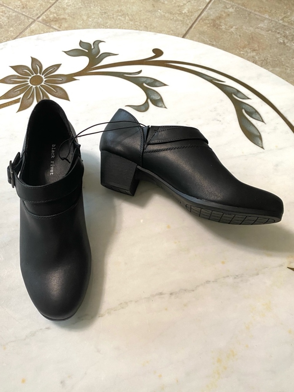 New Black Rivet Ankle Booties